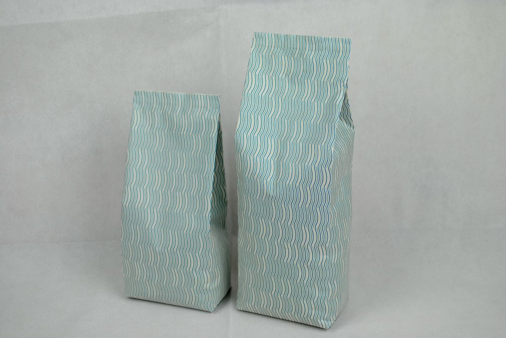 合掌夾邊咖啡茶葉包裝袋-米白印刷底紋2